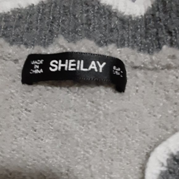 Sheilay Womens Sweater Size Small V-Neck Scalloped Details - Picture 2 of 3